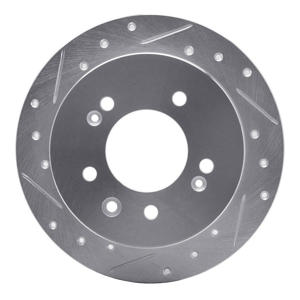 Dynamic Friction 631-03024L - Drilled and Slotted Silver Zinc Brake Rotor