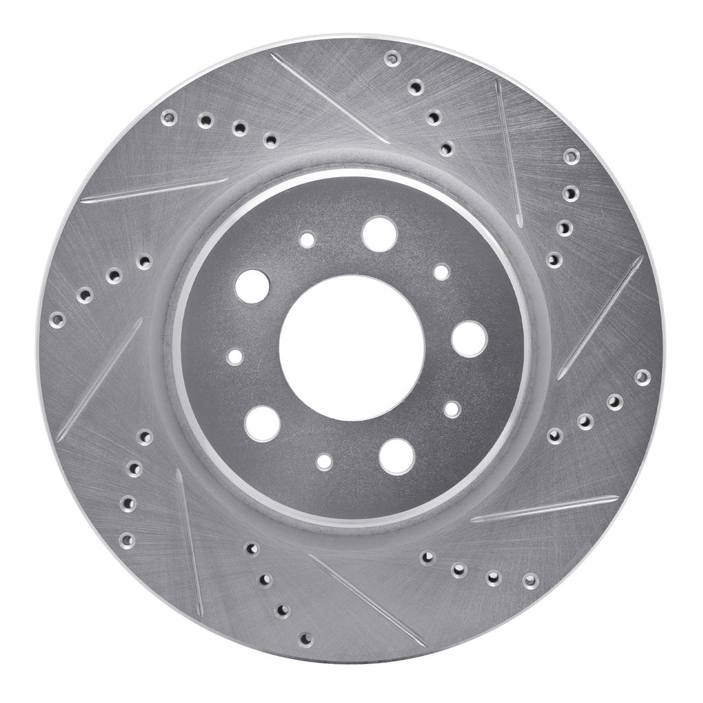 Dynamic Friction 631-26002R - Drilled and Slotted Silver Zinc Brake Rotor