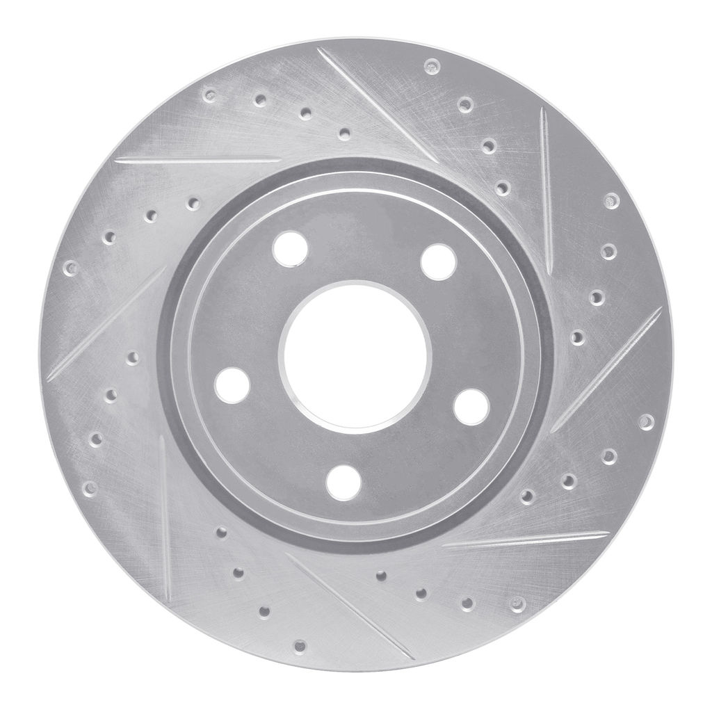 Dynamic Friction 631-42005R - Drilled and Slotted Silver Zinc Brake Rotor