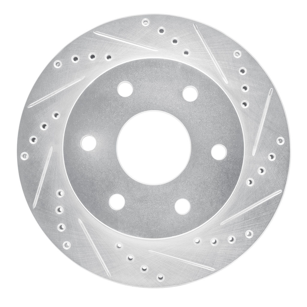 Dynamic Friction 631-48036R - Drilled and Slotted Silver Zinc Brake Rotor