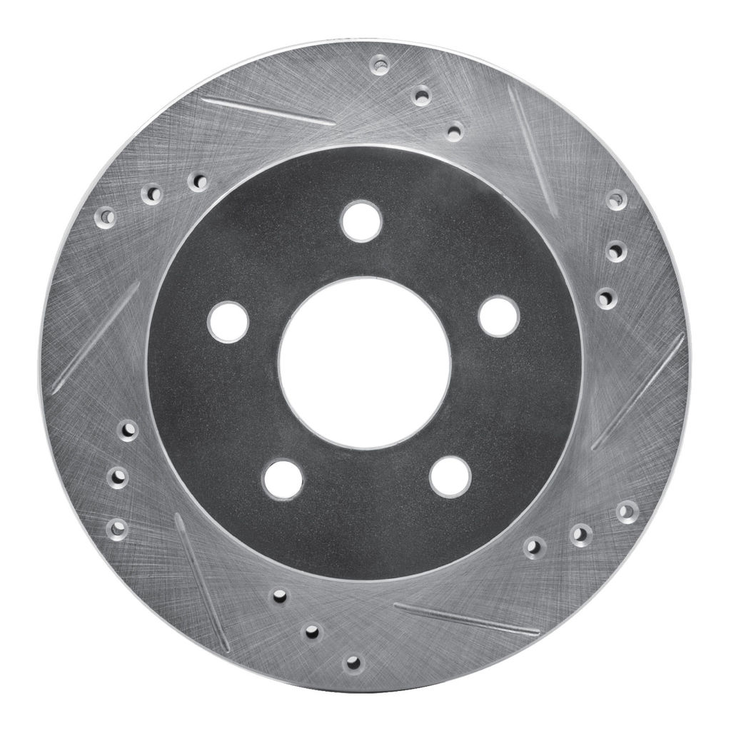 Dynamic Friction 631-54030R - Drilled and Slotted Silver Zinc Brake Rotor