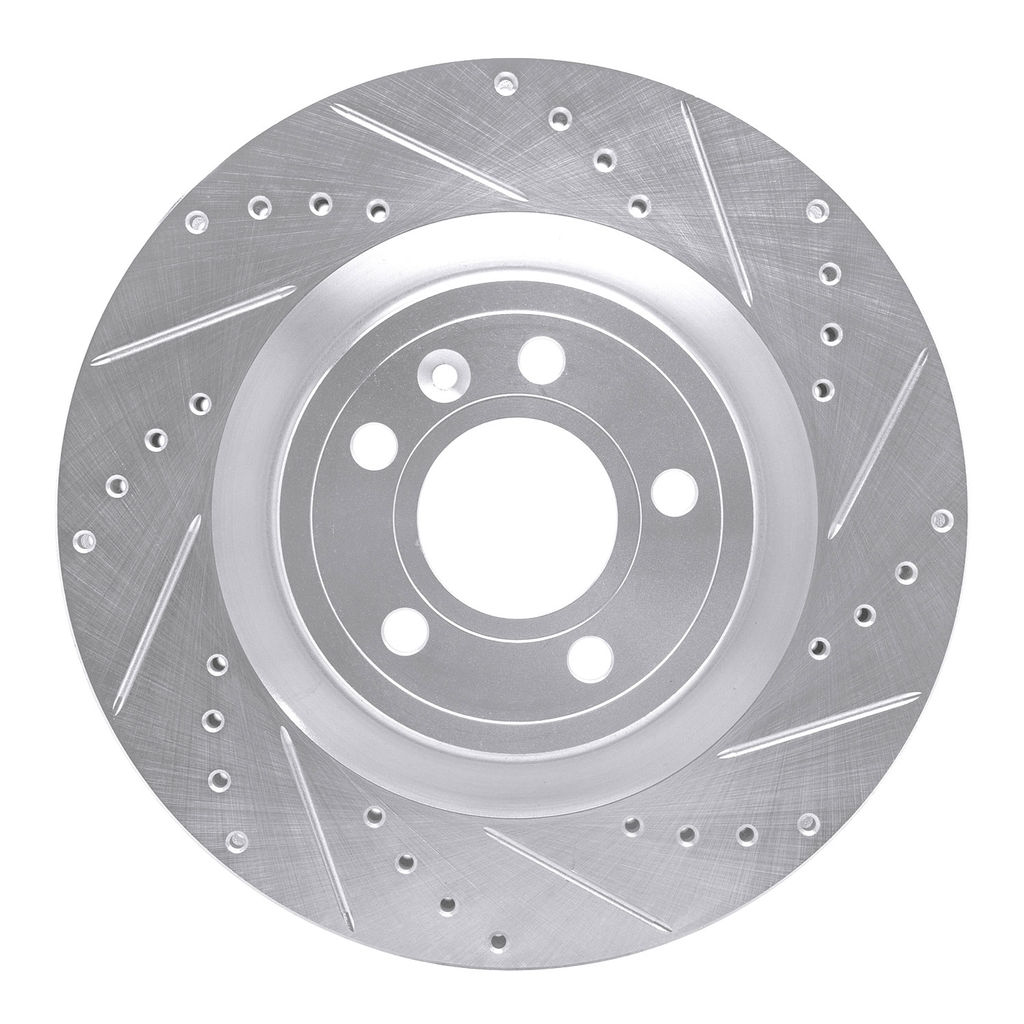 Dynamic Friction 631-54065R - Drilled and Slotted Silver Zinc Brake Rotor