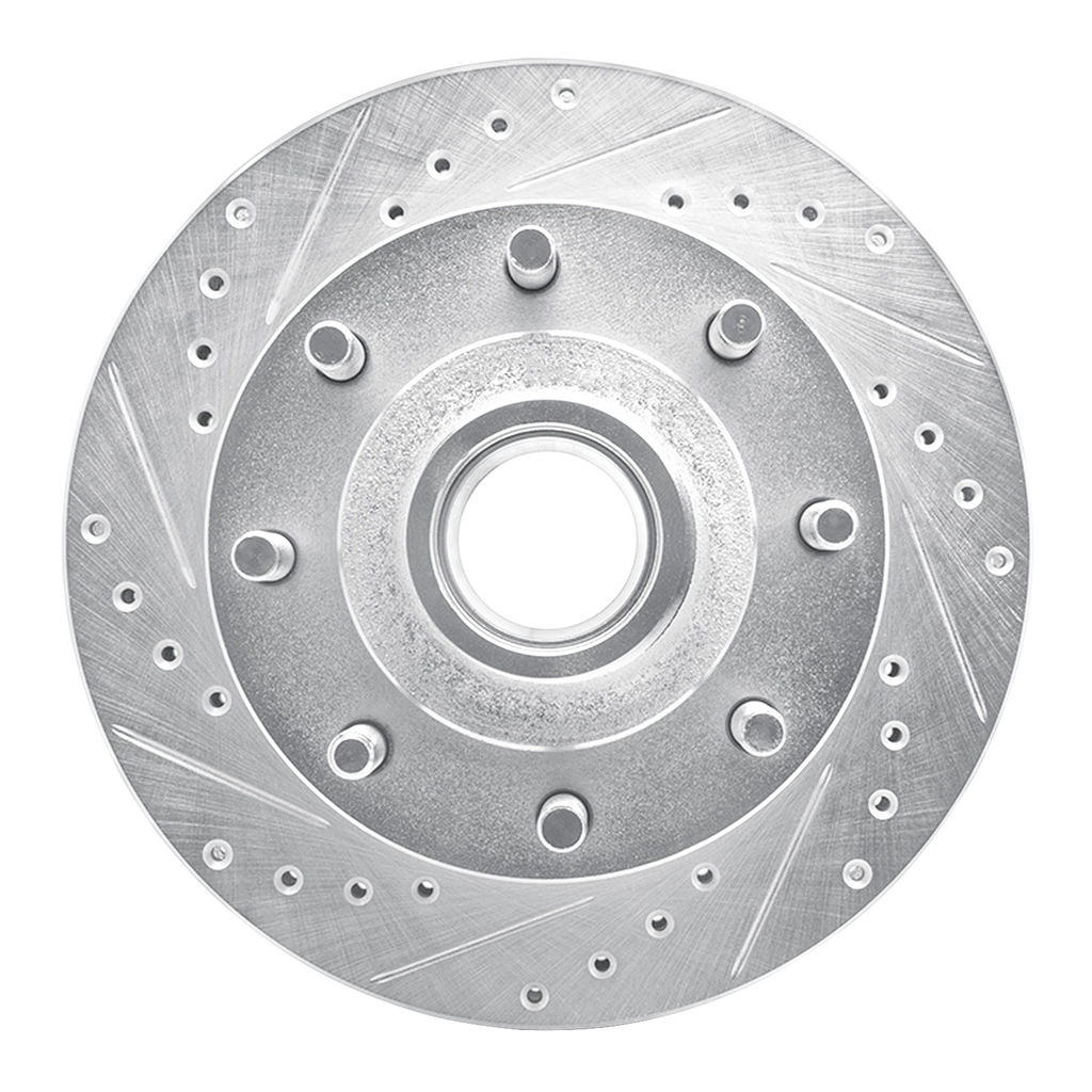 Dynamic Friction 631-54127L - Drilled and Slotted Silver Zinc Brake Rotor
