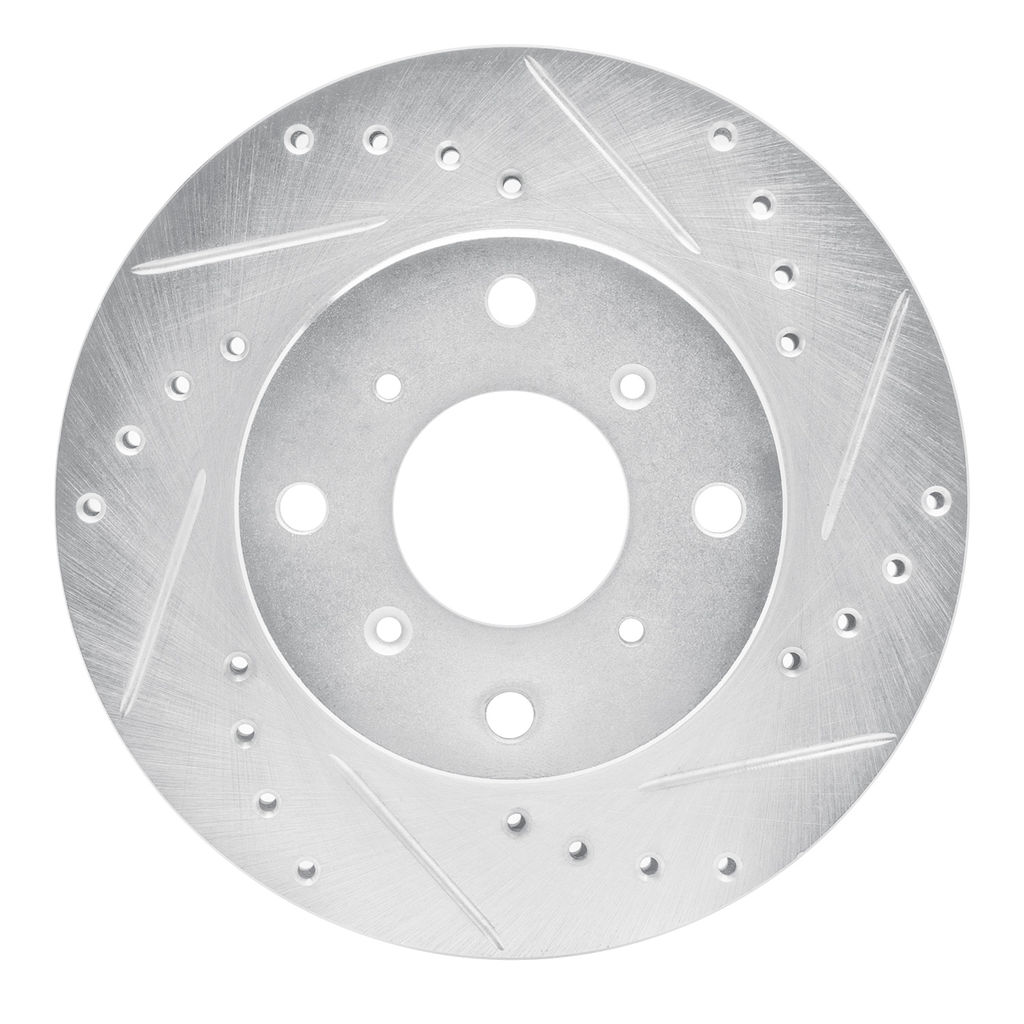 Dynamic Friction 631-58001R - Drilled and Slotted Silver Zinc Brake Rotor