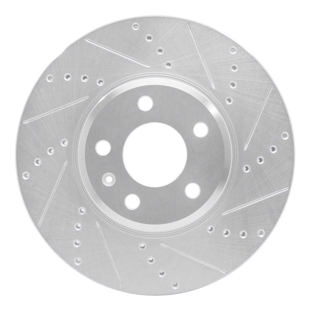 Dynamic Friction 631-73086R - Drilled and Slotted Silver Zinc Brake Rotor