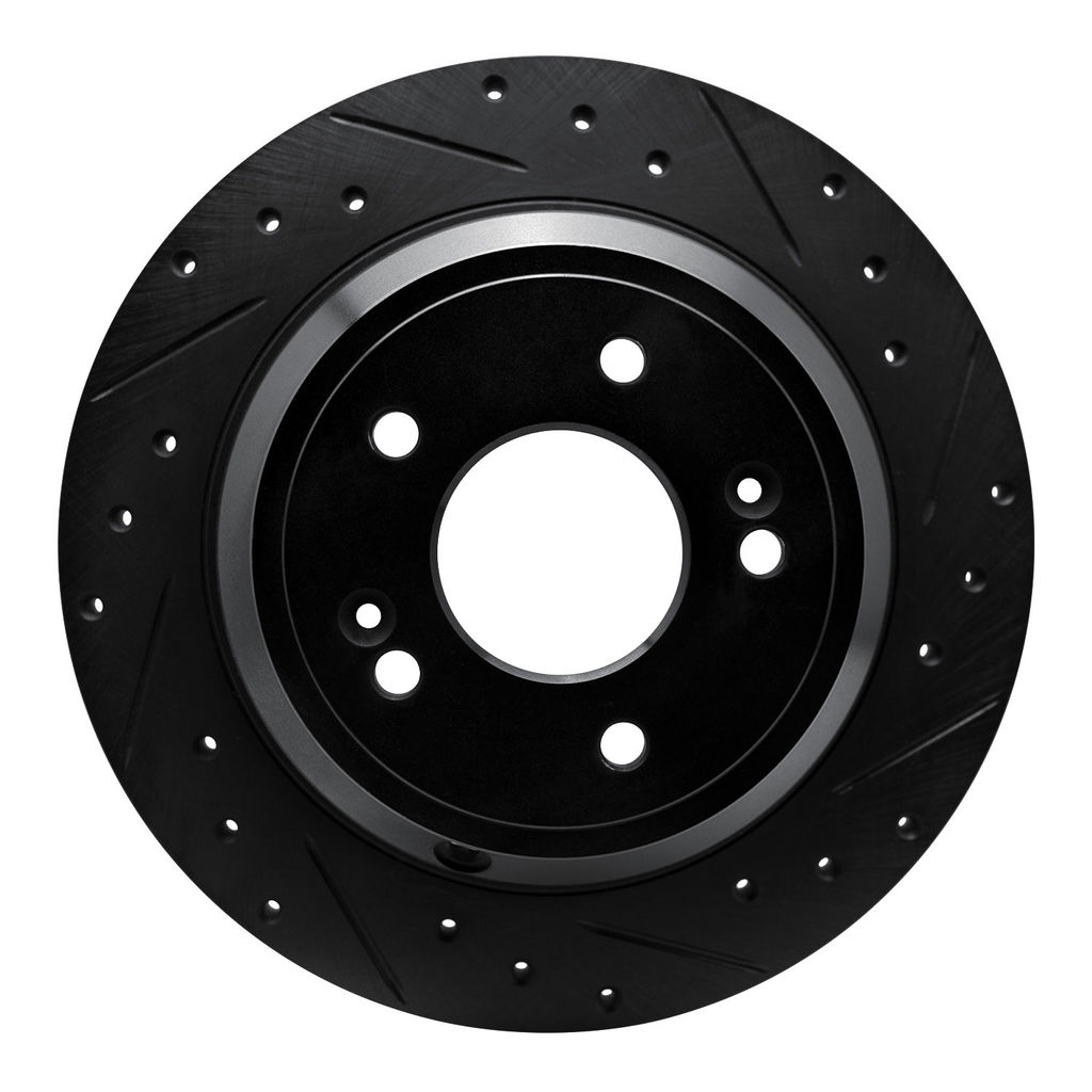 Dynamic Friction 633-03039R - Drilled and Slotted Black Zinc Brake Rotor