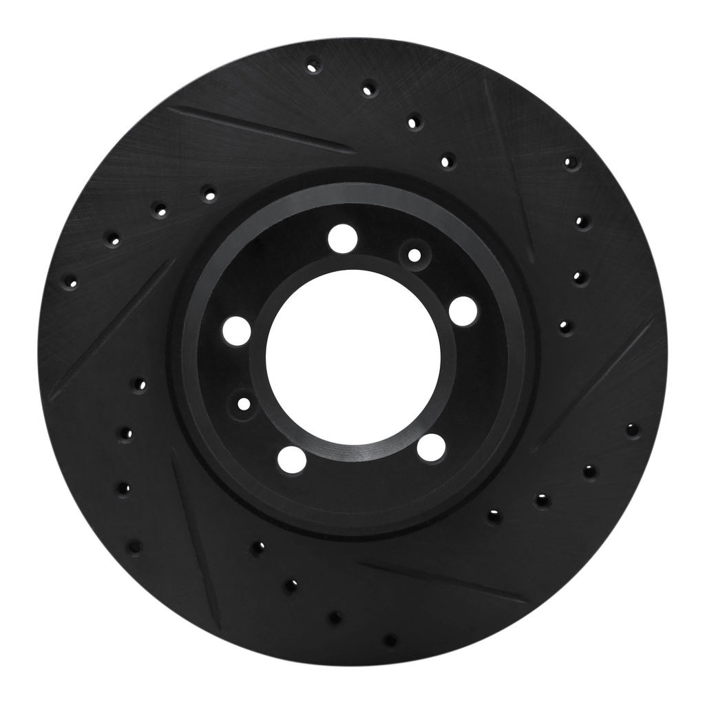 Dynamic Friction 633-16002R - Drilled and Slotted Black Zinc Brake Rotor