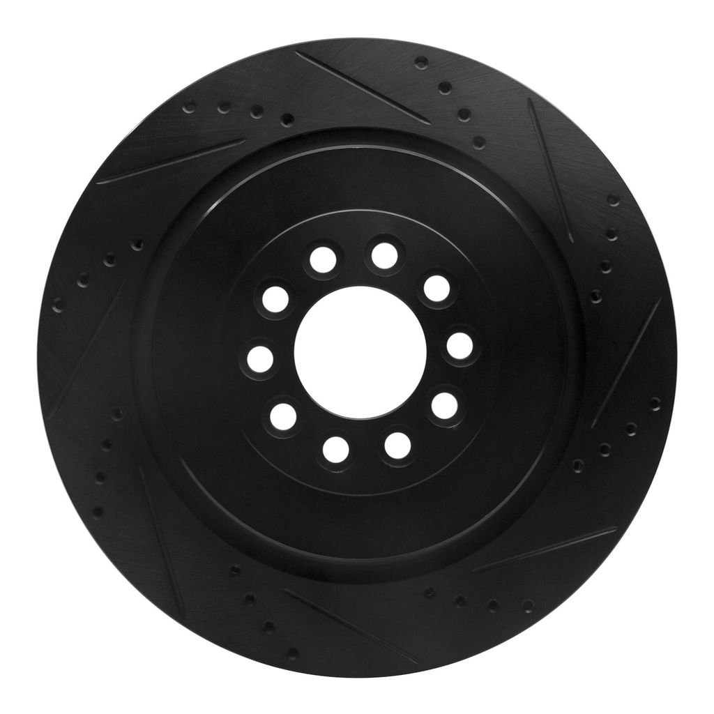 Dynamic Friction 633-20014R - Drilled and Slotted Black Zinc Brake Rotor