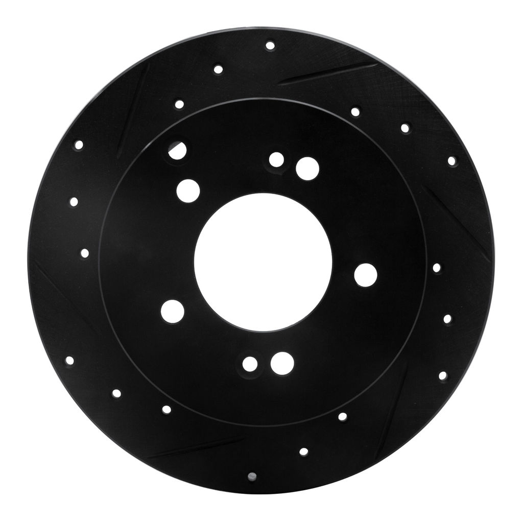 Dynamic Friction 633-21010L - Drilled and Slotted Black Zinc Brake Rotor