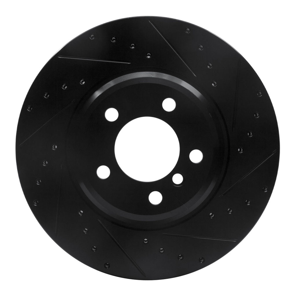 Dynamic Friction 633-31058R - Drilled and Slotted Black Zinc Brake Rotor