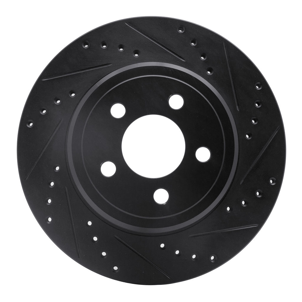 Dynamic Friction 633-39018R - Drilled and Slotted Black Zinc Brake Rotor