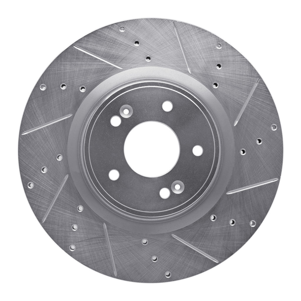 Dynamic Friction 631-03032R - Drilled and Slotted Silver Zinc Brake Rotor