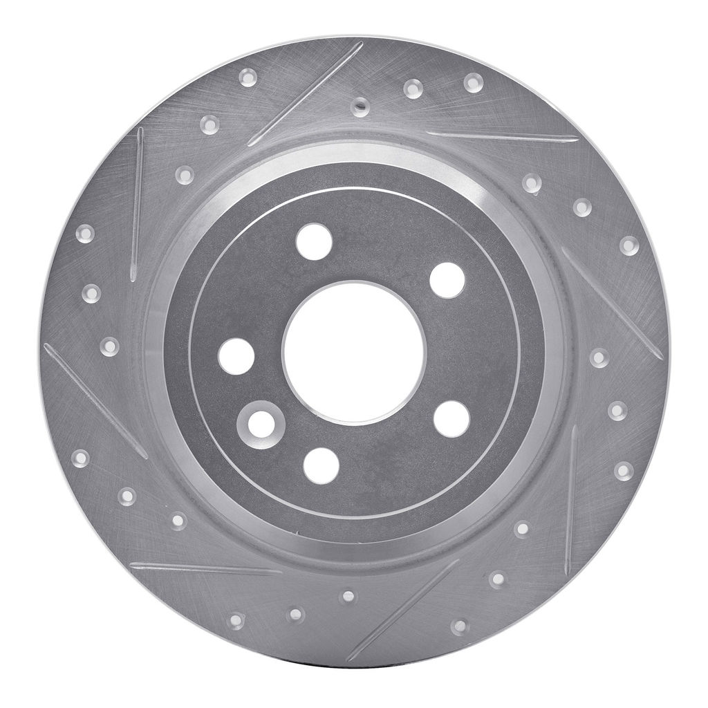 Dynamic Friction 631-11024L - Drilled and Slotted Silver Zinc Brake Rotor