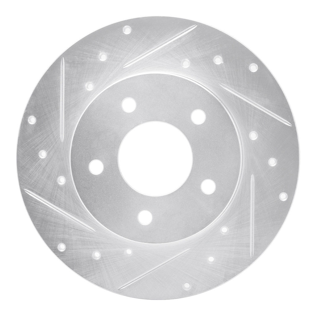 Dynamic Friction 631-52010L - Drilled and Slotted Silver Zinc Brake Rotor