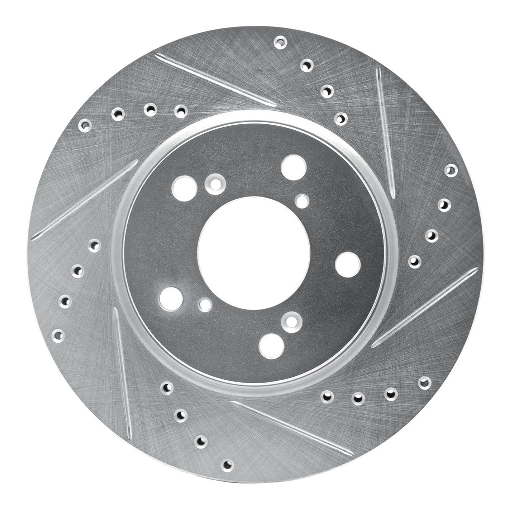 Dynamic Friction 631-59049R - Drilled and Slotted Silver Zinc Brake Rotor