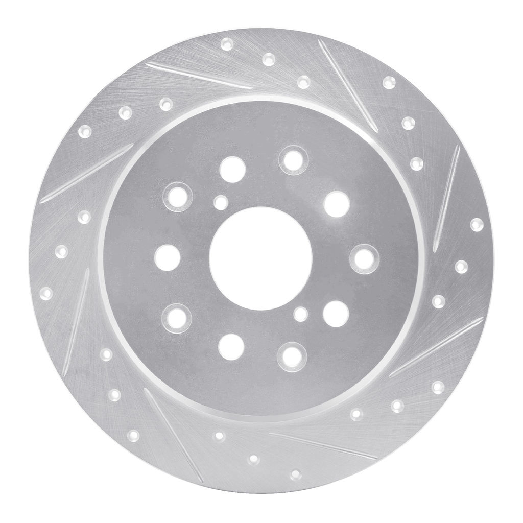 Dynamic Friction 631-75007R - Drilled and Slotted Silver Zinc Brake Rotor