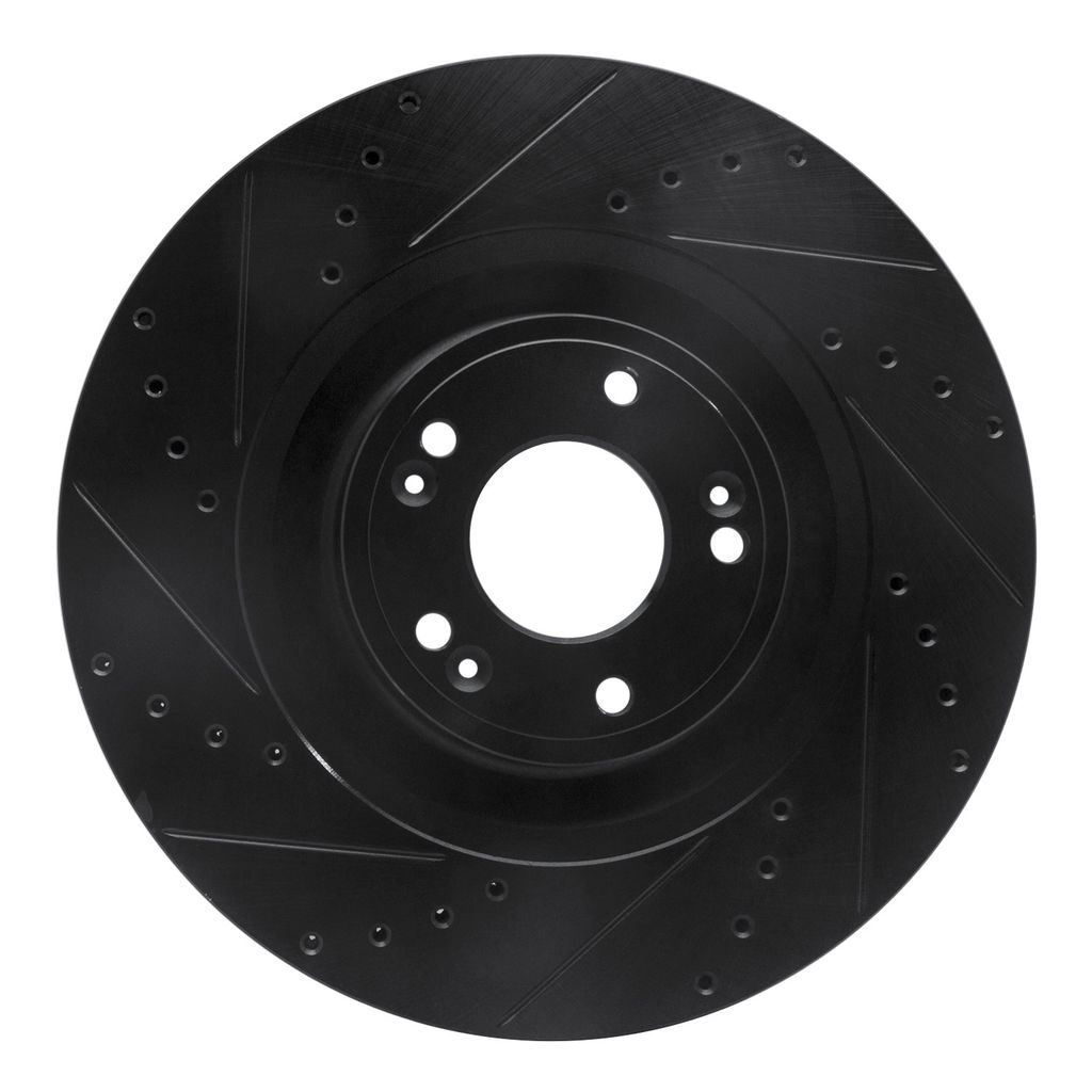 Dynamic Friction 633-03040L - Drilled and Slotted Black Zinc Brake Rotor