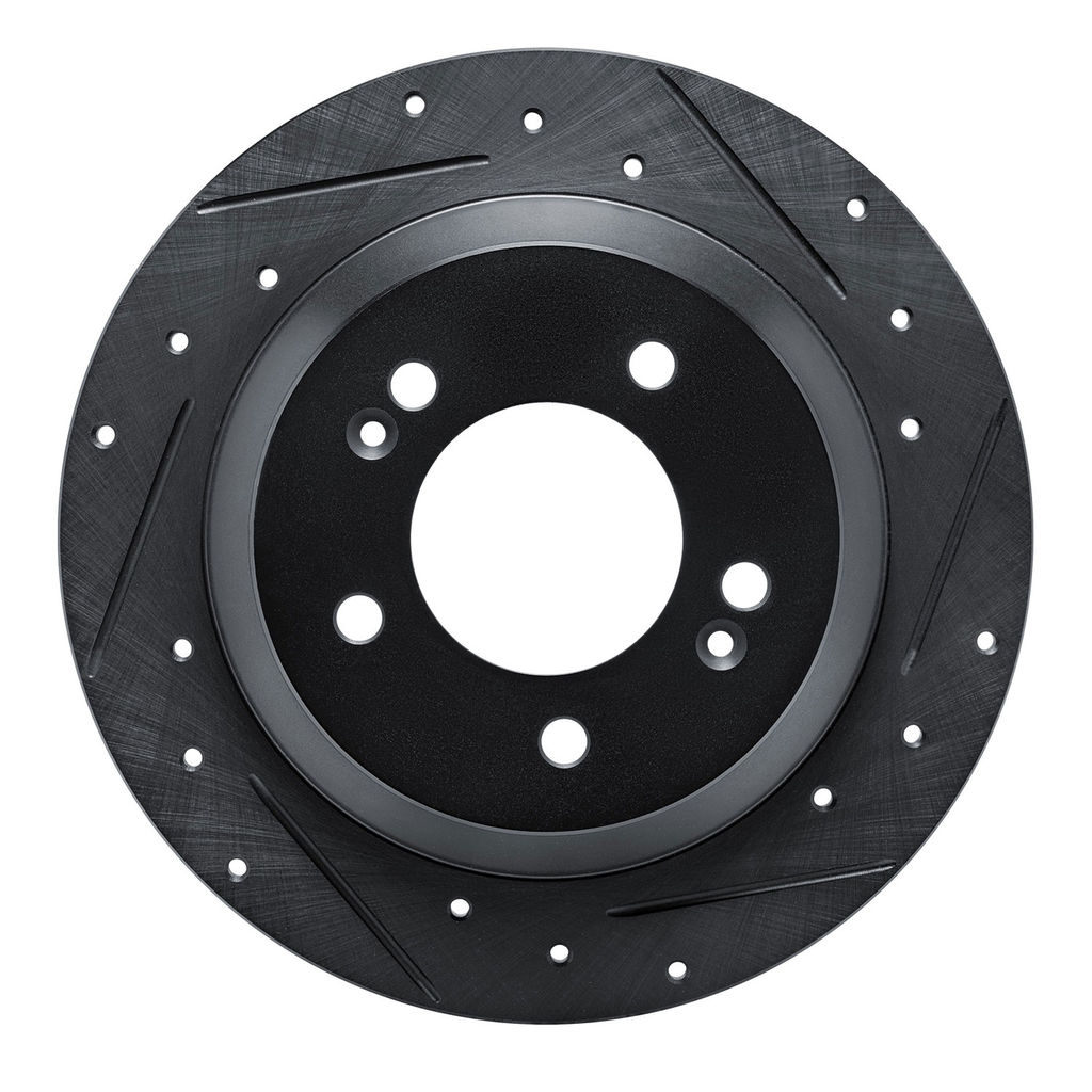 Dynamic Friction 633-03059R - Drilled and Slotted Black Zinc Brake Rotor