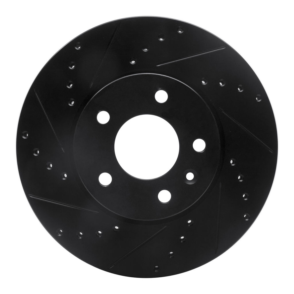 Dynamic Friction 633-46033L - Drilled and Slotted Black Zinc Brake Rotor