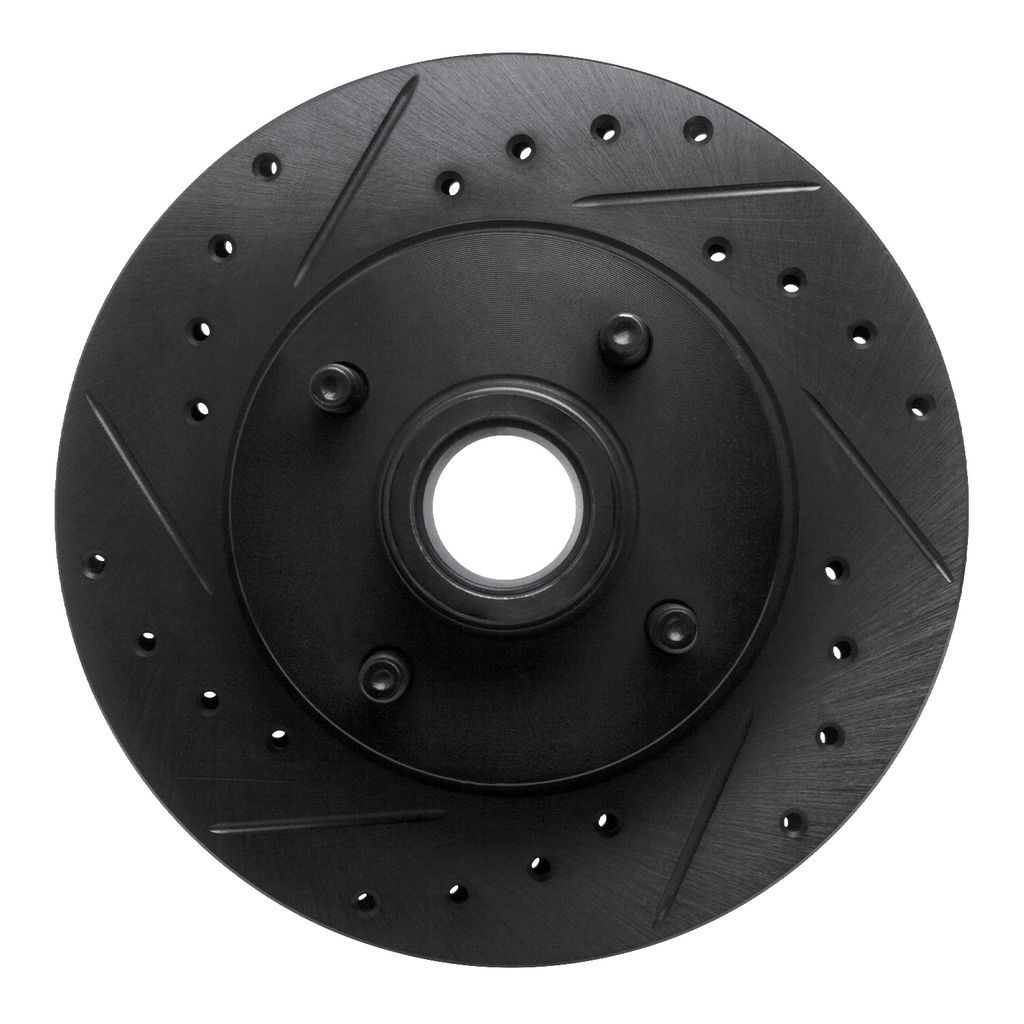 Dynamic Friction 633-54015L - Drilled and Slotted Black Zinc Brake Rotor