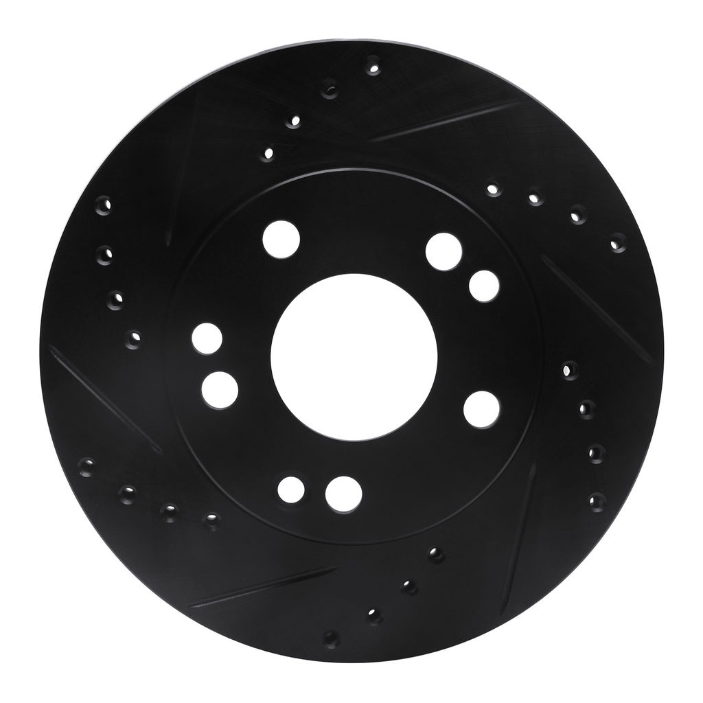 Dynamic Friction 633-63012L - Drilled and Slotted Black Zinc Brake Rotor