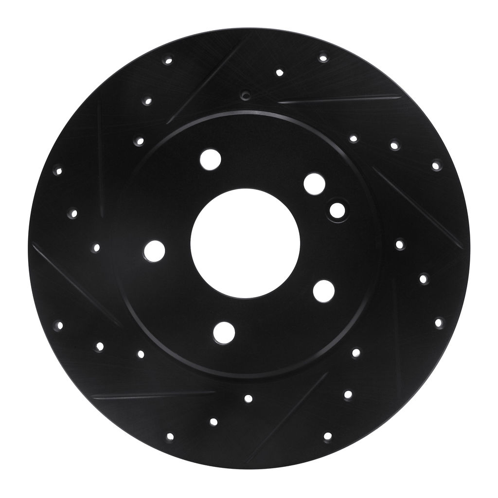 Dynamic Friction 633-63036L - Drilled and Slotted Black Zinc Brake Rotor