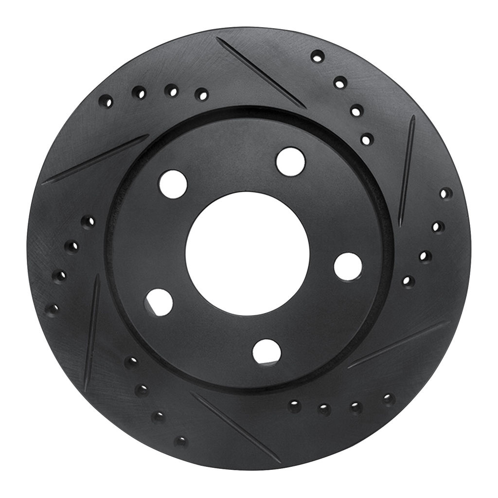 Dynamic Friction 633-73024R - Drilled and Slotted Black Zinc Brake Rotor