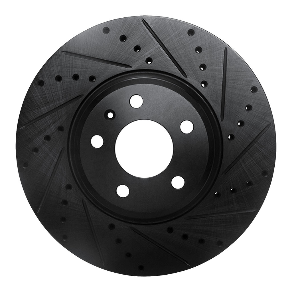Dynamic Friction 633-73057R - Drilled and Slotted Black Zinc Brake Rotor