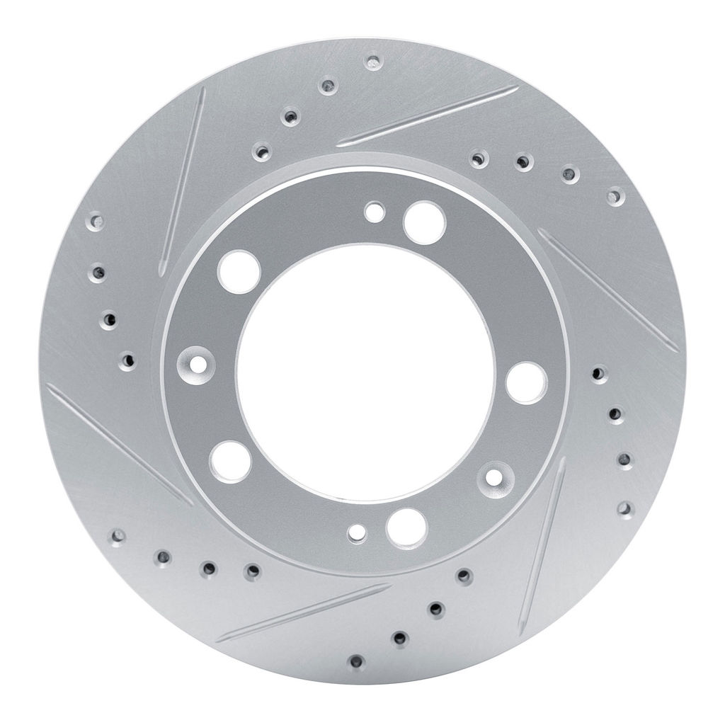 Dynamic Friction 631-02019L - Drilled and Slotted Silver Zinc Brake Rotor