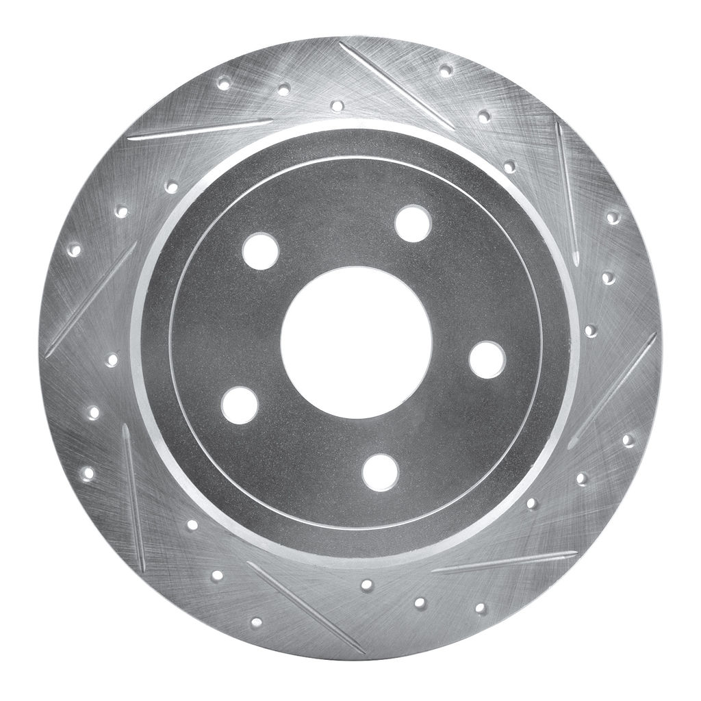 Dynamic Friction 631-42001R - Drilled and Slotted Silver Zinc Brake Rotor