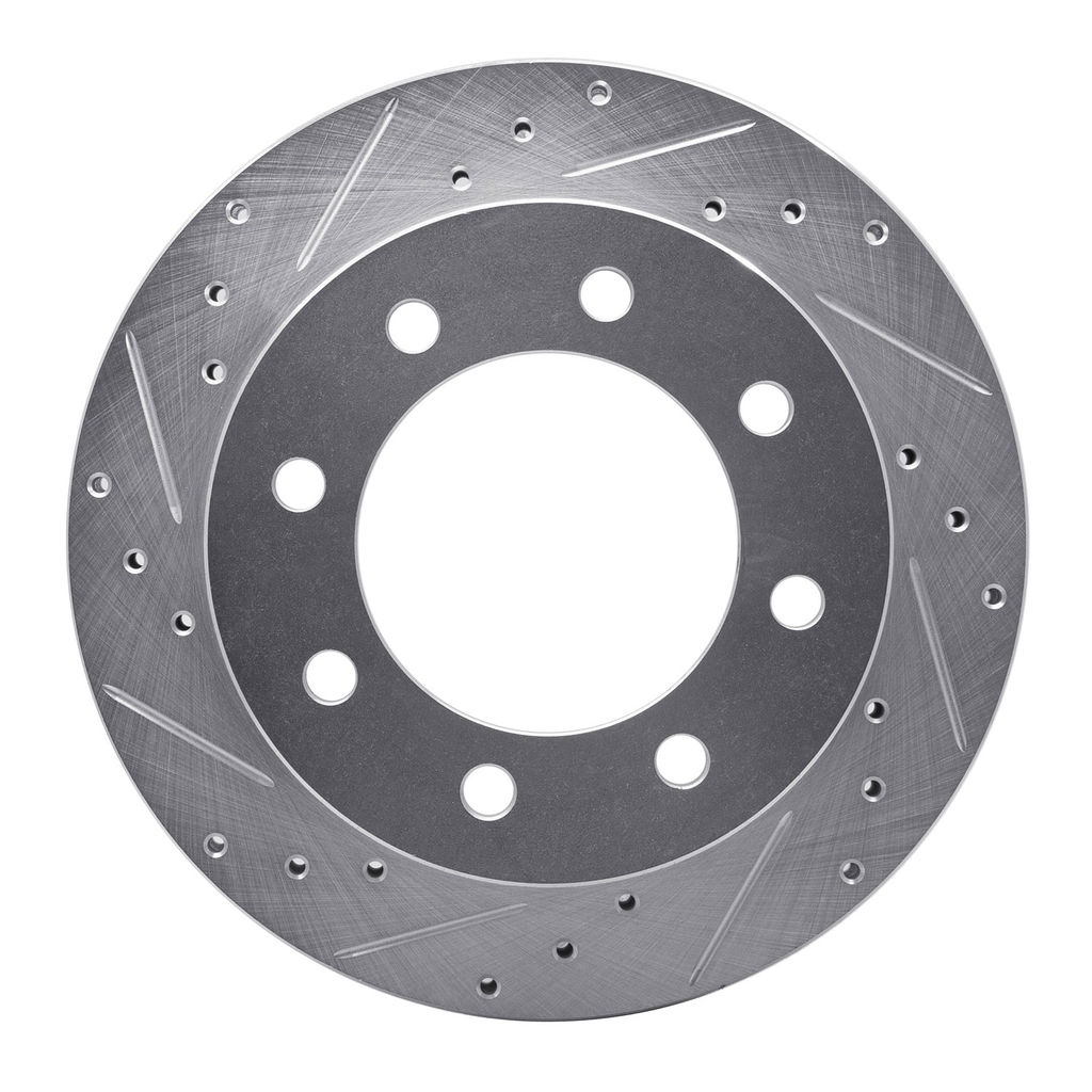 Dynamic Friction 631-48040L - Drilled and Slotted Silver Zinc Brake Rotor