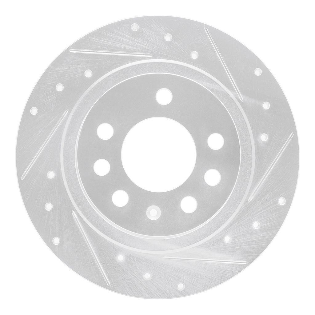 Dynamic Friction 631-53006R - Drilled and Slotted Silver Zinc Brake Rotor
