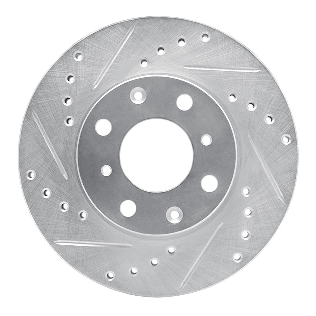 Dynamic Friction 631-59012L - Drilled and Slotted Silver Zinc Brake Rotor