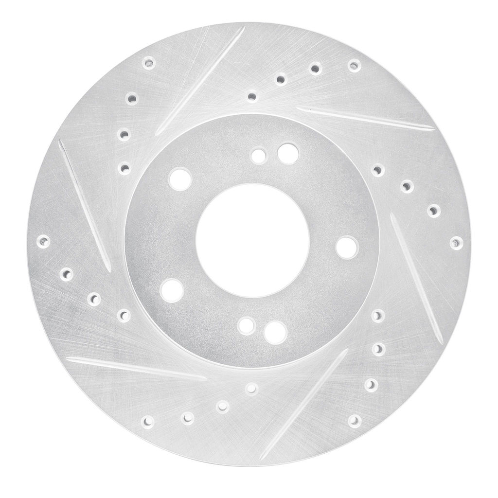 Dynamic Friction 631-67033L - Drilled and Slotted Silver Zinc Brake Rotor