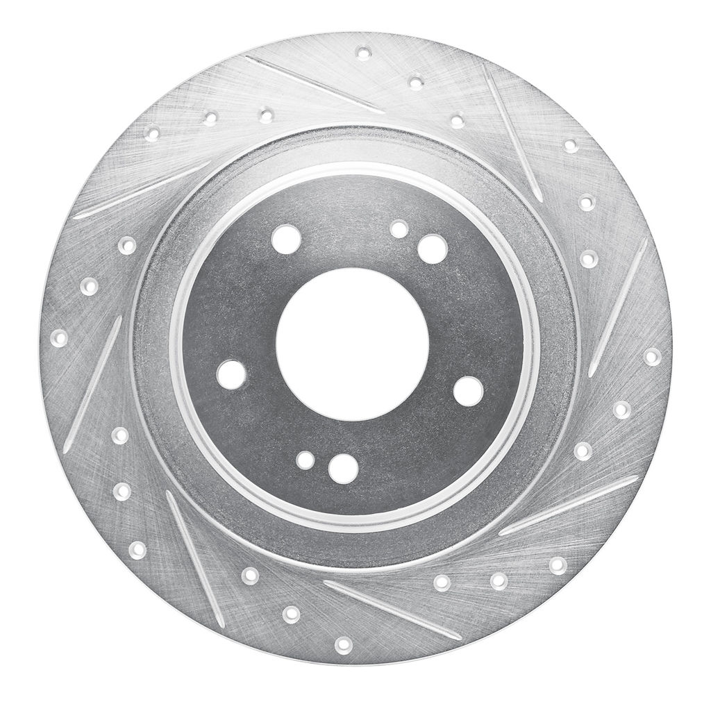 Dynamic Friction 631-72063R - Drilled and Slotted Silver Zinc Brake Rotor