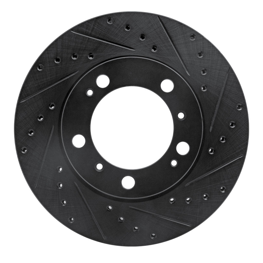 Dynamic Friction 633-02028R - Drilled and Slotted Black Zinc Brake Rotor