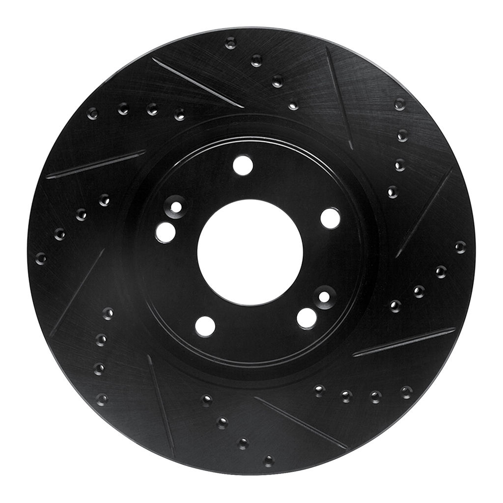 Dynamic Friction 633-03019R - Drilled and Slotted Black Zinc Brake Rotor