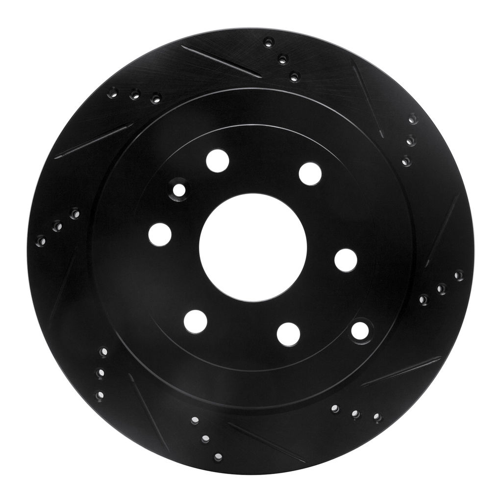Dynamic Friction 633-48055R - Drilled and Slotted Black Zinc Brake Rotor