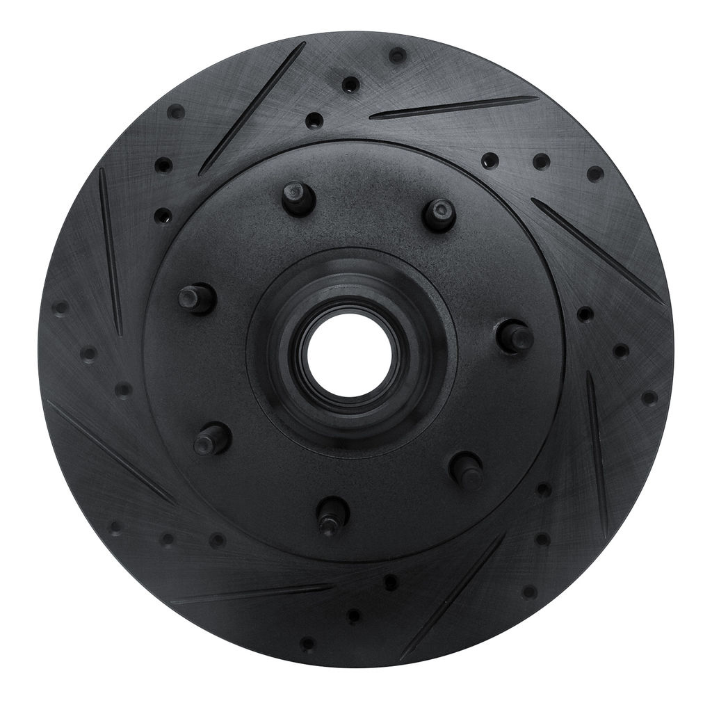 Dynamic Friction 633-54155L - Drilled and Slotted Black Zinc Brake Rotor