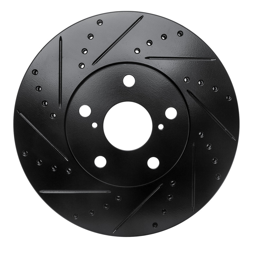 Dynamic Friction 633-75005L - Drilled and Slotted Black Zinc Brake Rotor