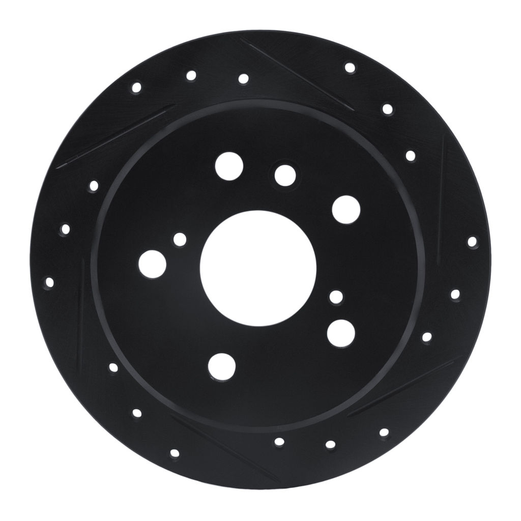 Dynamic Friction 633-76054R - Drilled and Slotted Black Zinc Brake Rotor