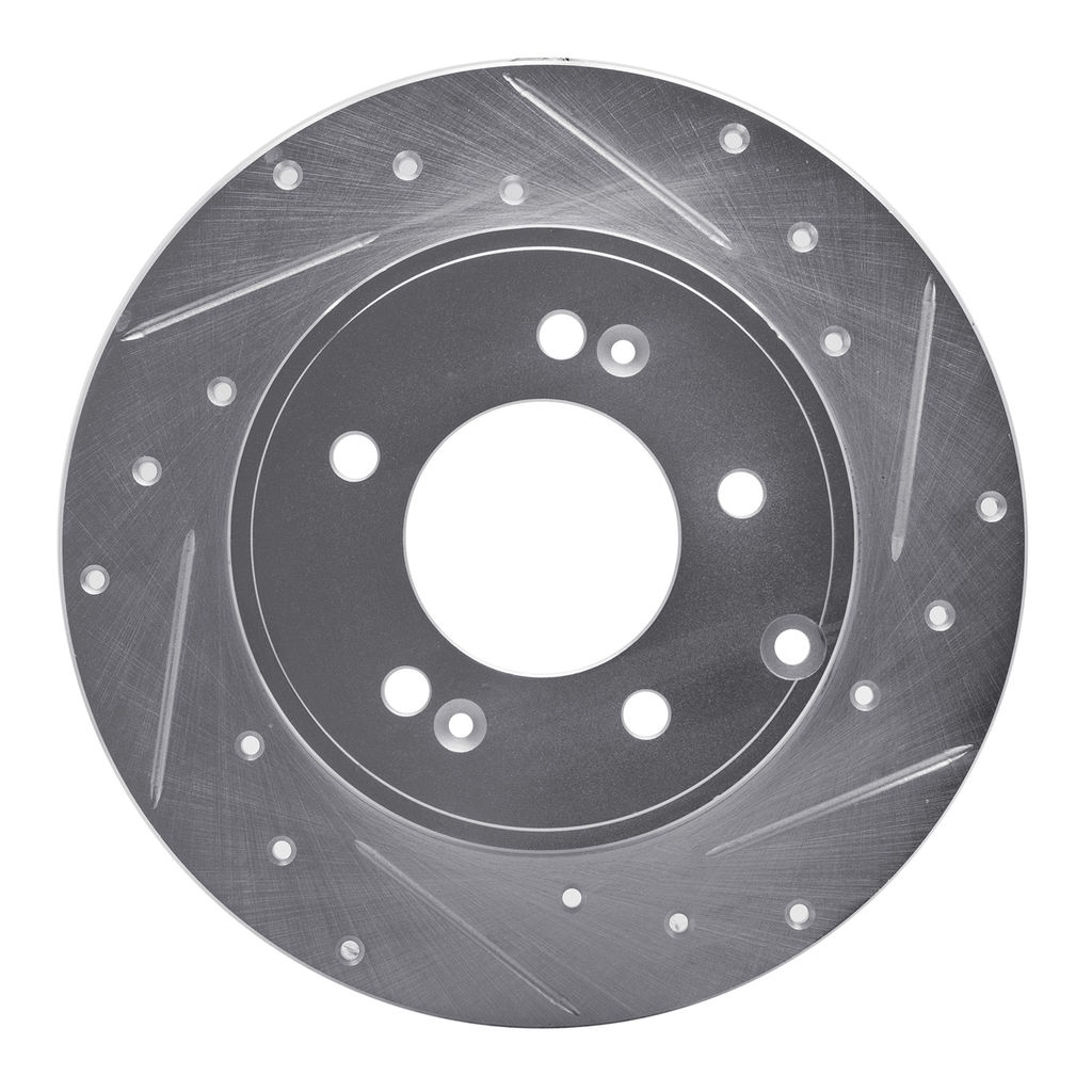 Dynamic Friction 631-03021R - Drilled and Slotted Silver Zinc Brake Rotor