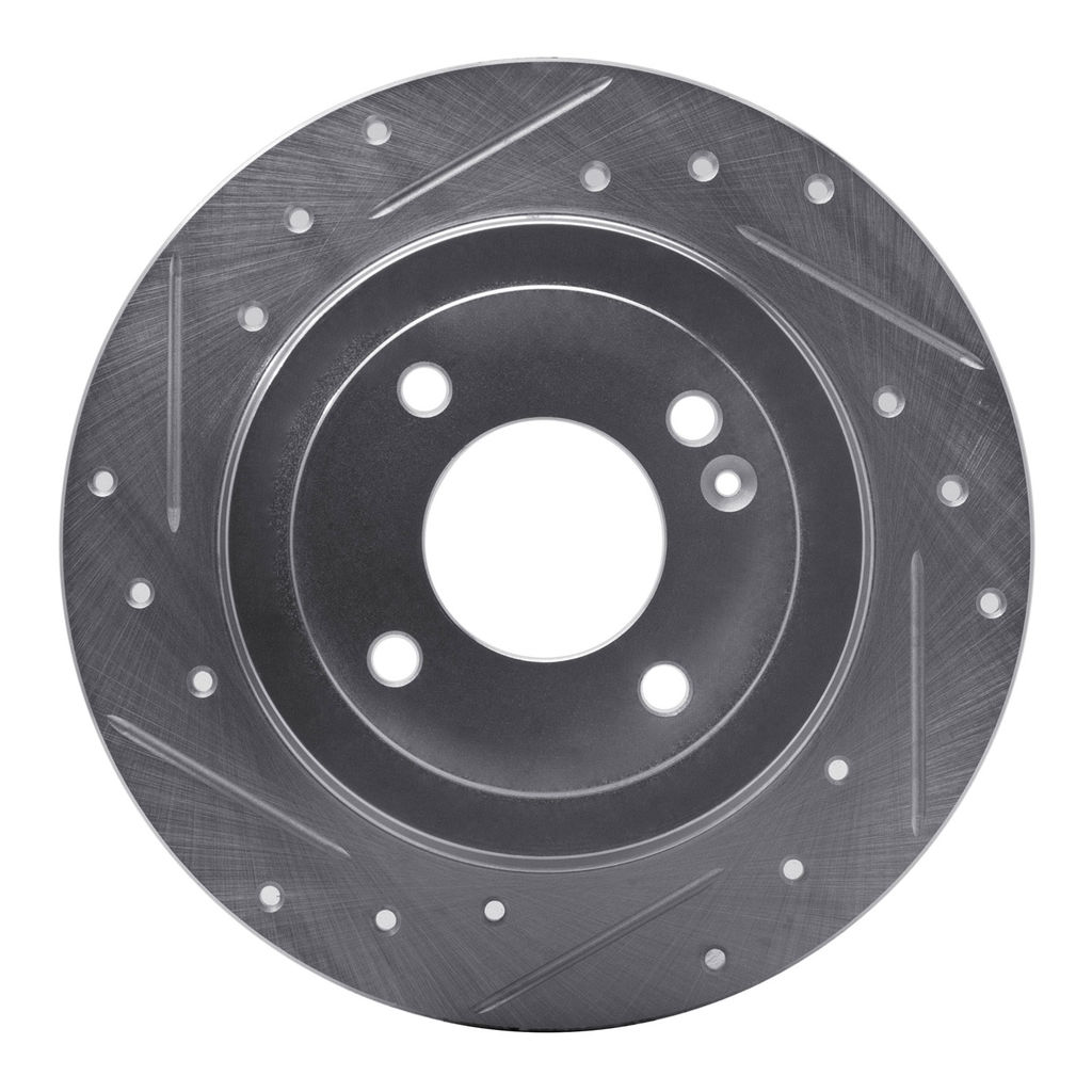 Dynamic Friction 631-03041L - Drilled and Slotted Silver Zinc Brake Rotor
