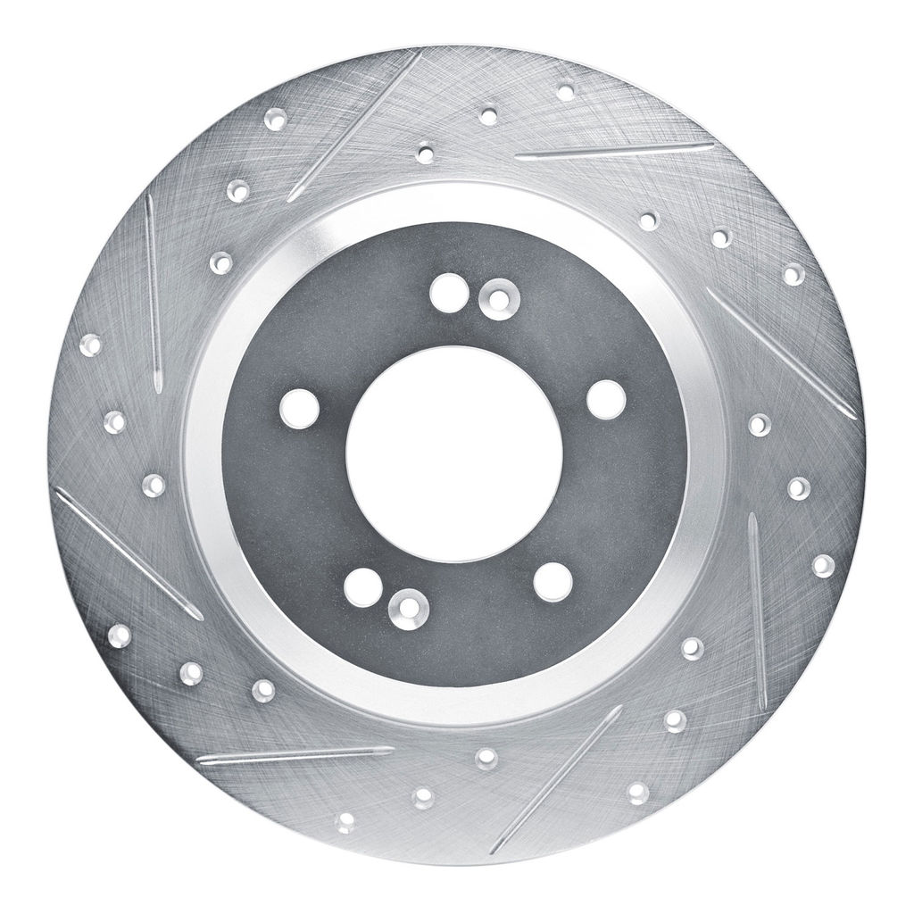 Dynamic Friction 631-03065L - Drilled and Slotted Silver Zinc Brake Rotor
