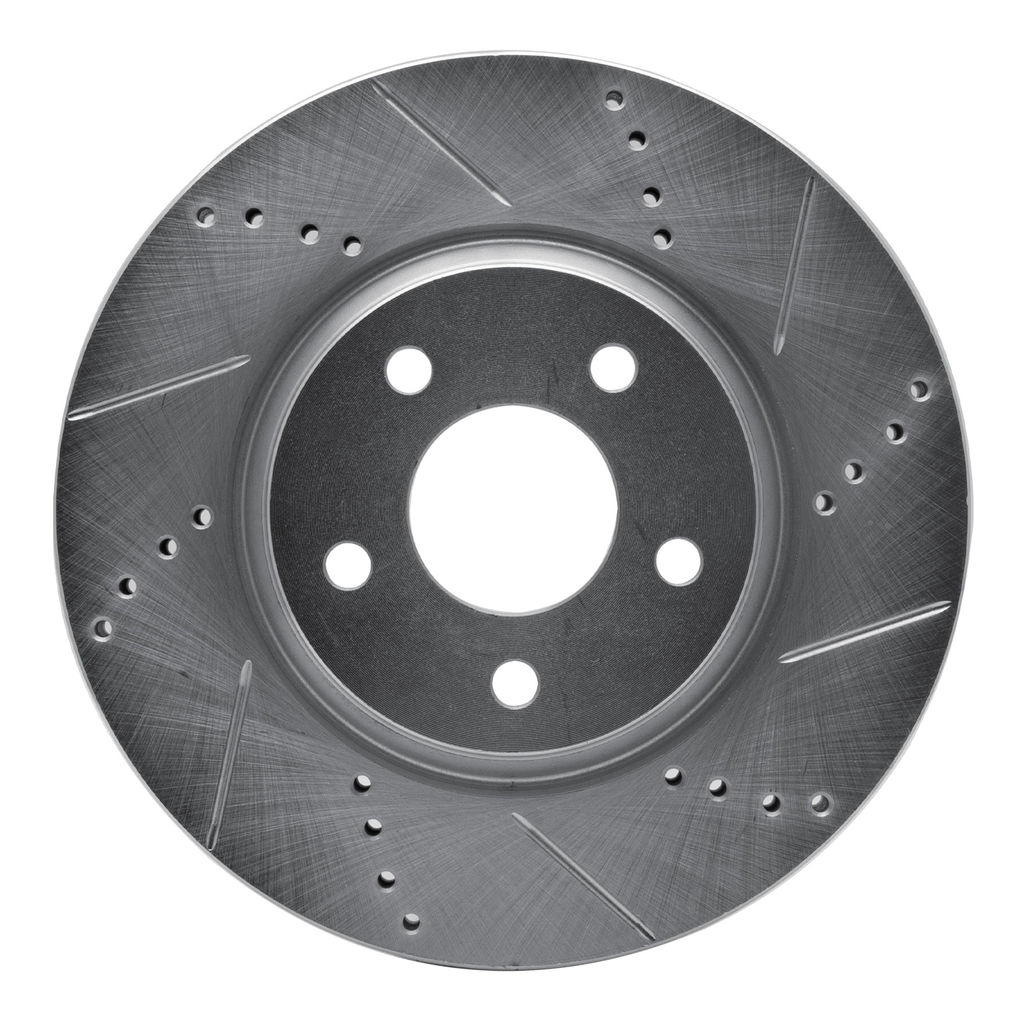Dynamic Friction 631-53003R - Drilled and Slotted Silver Zinc Brake Rotor