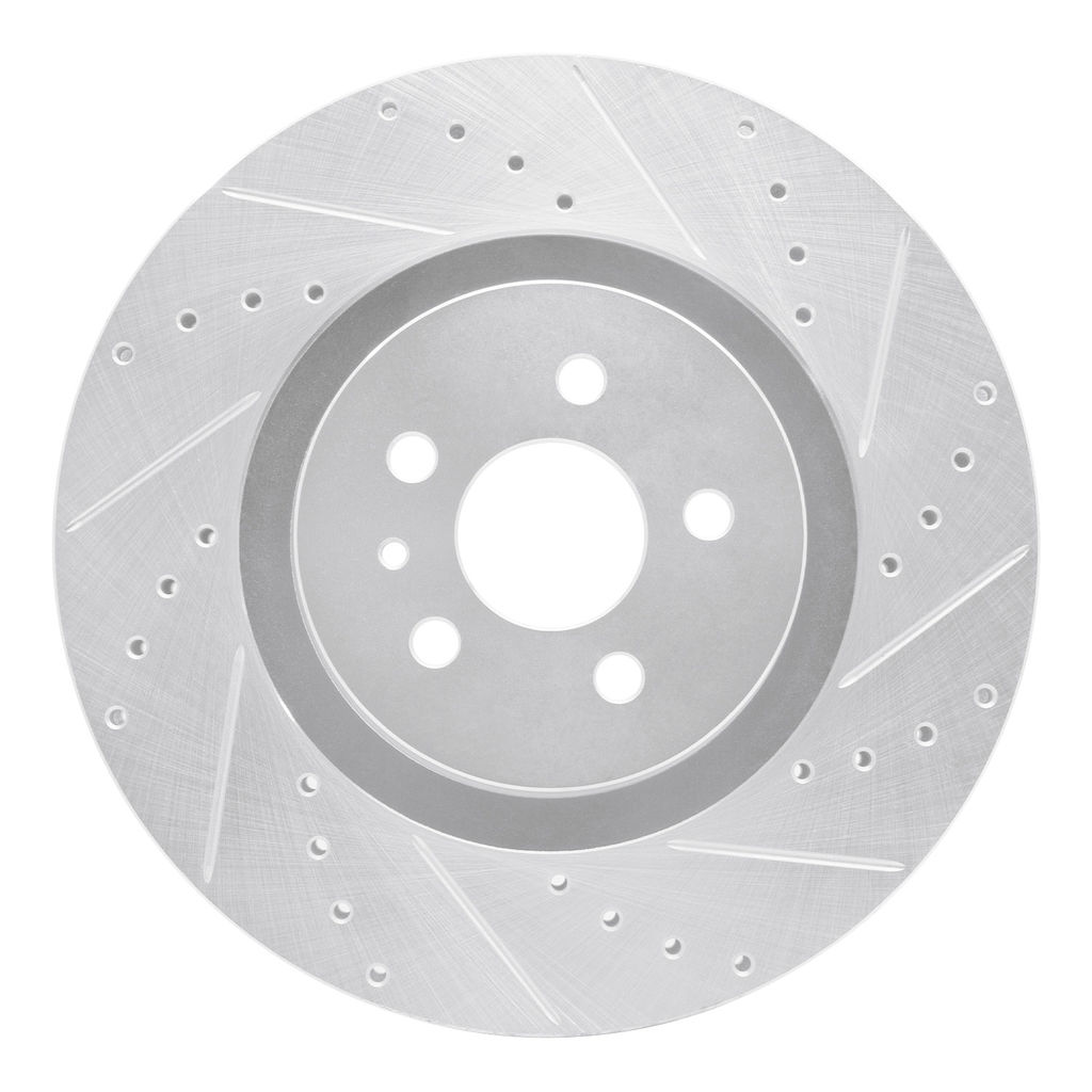 Dynamic Friction 631-55006R - Drilled and Slotted Silver Zinc Brake Rotor