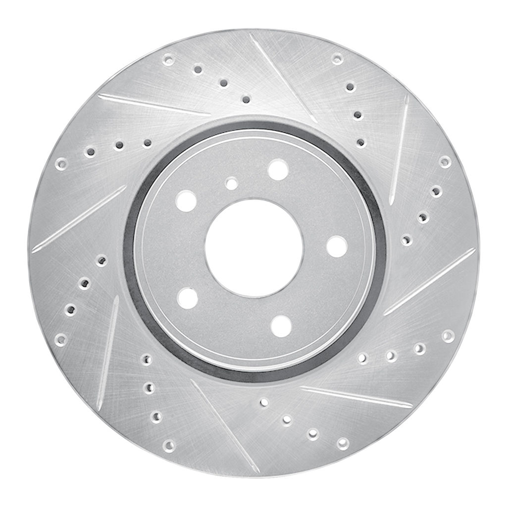 Dynamic Friction 631-68014R - Drilled and Slotted Silver Zinc Brake Rotor