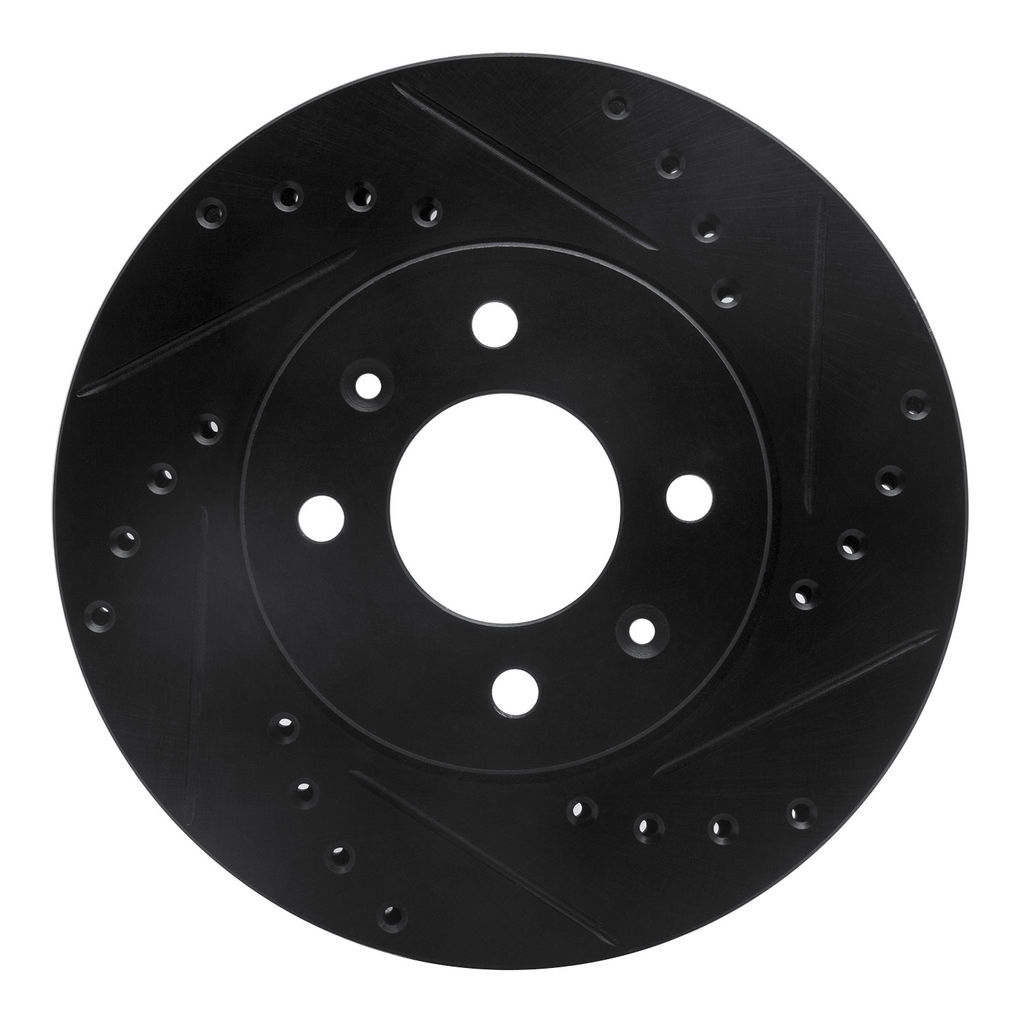 Dynamic Friction 633-03042R - Drilled and Slotted Black Zinc Brake Rotor