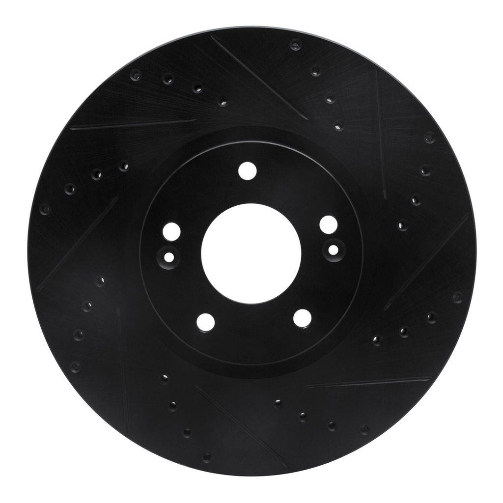Dynamic Friction 633-03047R - Drilled and Slotted Black Zinc Brake Rotor