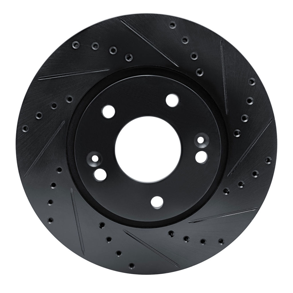 Dynamic Friction 633-03049R - Drilled and Slotted Black Zinc Brake Rotor